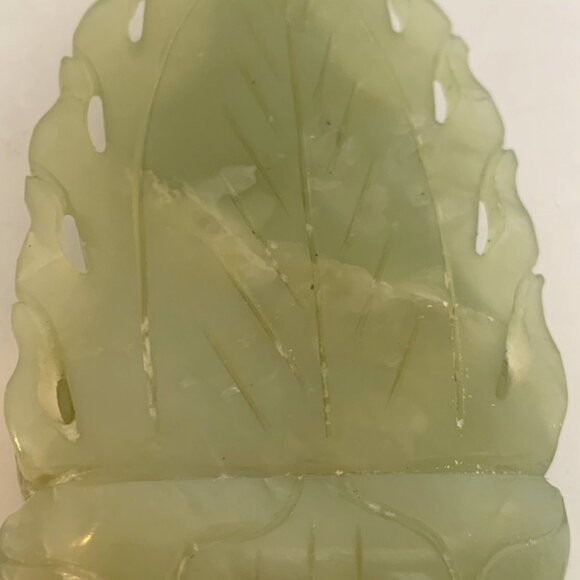 Chinese Nephrite Jade Seated Guanyin 6" Statue Hand Carved w/Pierced Leaf Halo - Picture 13 of 13
